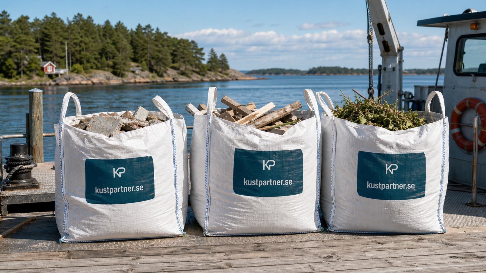 Byggmaterial till ö och kustfastighet